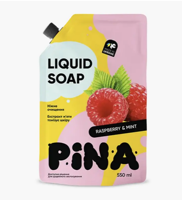 Pina рідке мило дой-пак 550мл Raspberry and mint